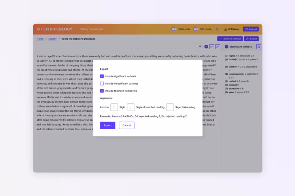 An image representing a web app for ancient text translation.