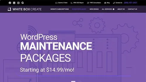 White Box Create WordPress Maintenance Packages