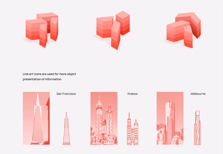 An image showing application of design elements on company locations.