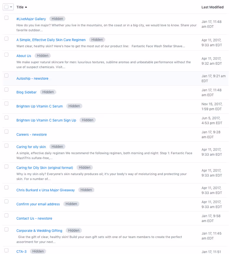 A list of shopify apps installed on account.