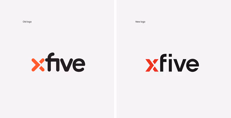 An image showing Xfive logo redesign.