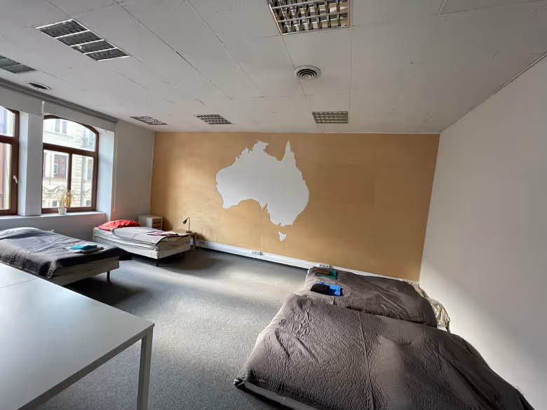 Xfive office, a temporary home for UA families