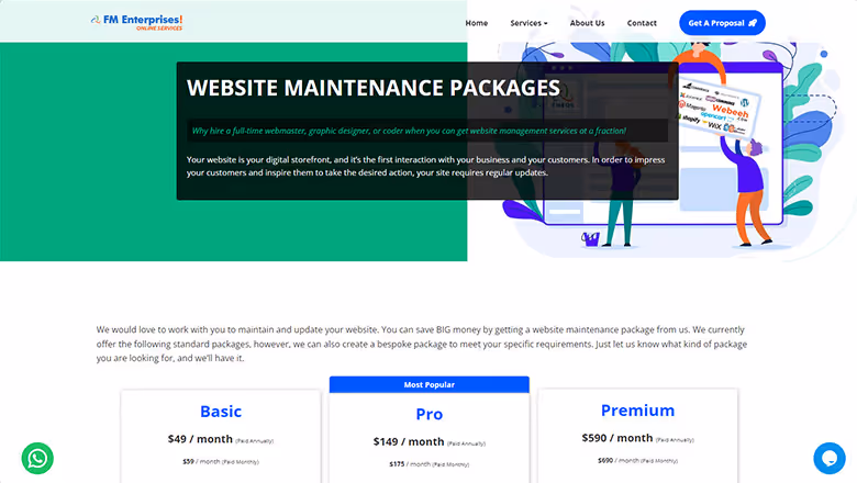 FM Enterprise: Website maintenance packages