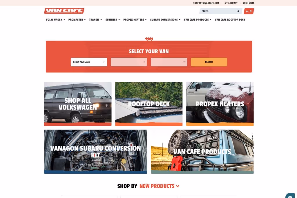 An image representing VanCafe retro style of BigCommerce e-commerce shop
