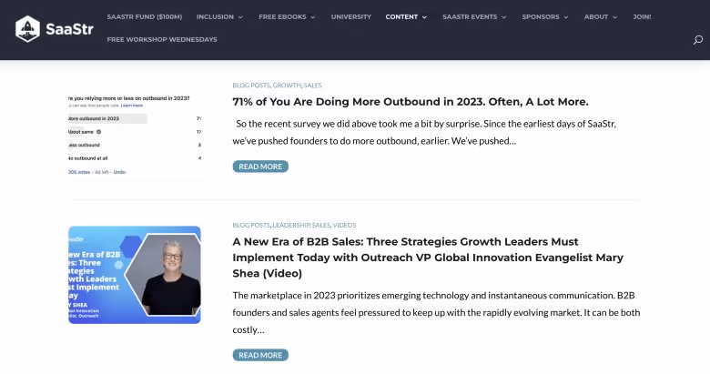 SaaStr Blog website