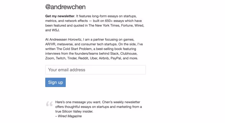 Andrew Chen website.