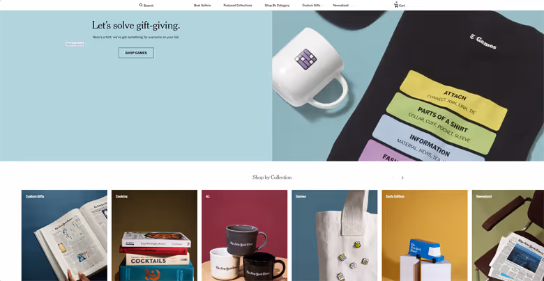 The New York Time ecommerce shop.