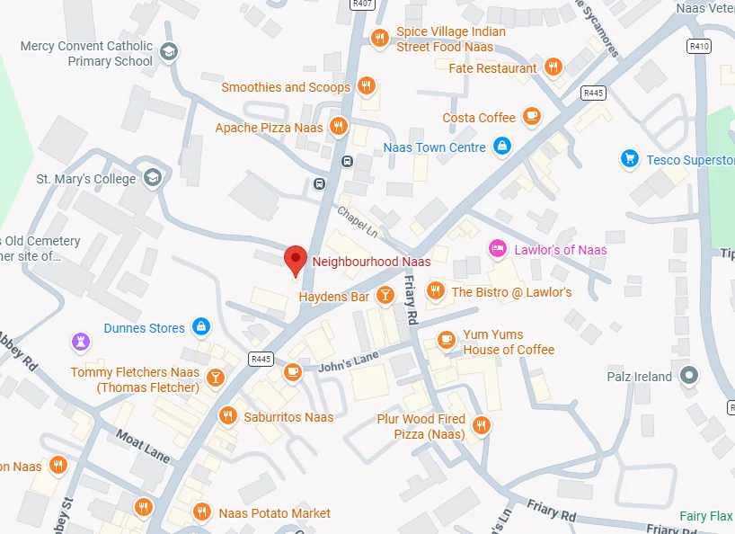 Map showing Neighbourhood on North Main Street, Naas, Co. Kildare