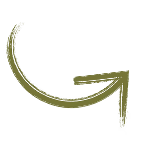 Curved green arrow pointing right and slightly upward on a transparent background.
