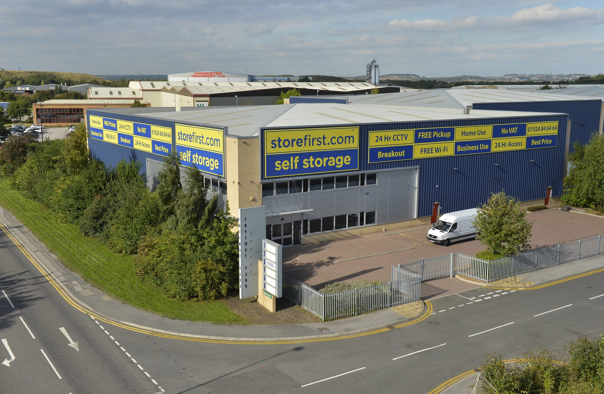 Aerial drone photograph of Storefirst Leeds retail and logistics park