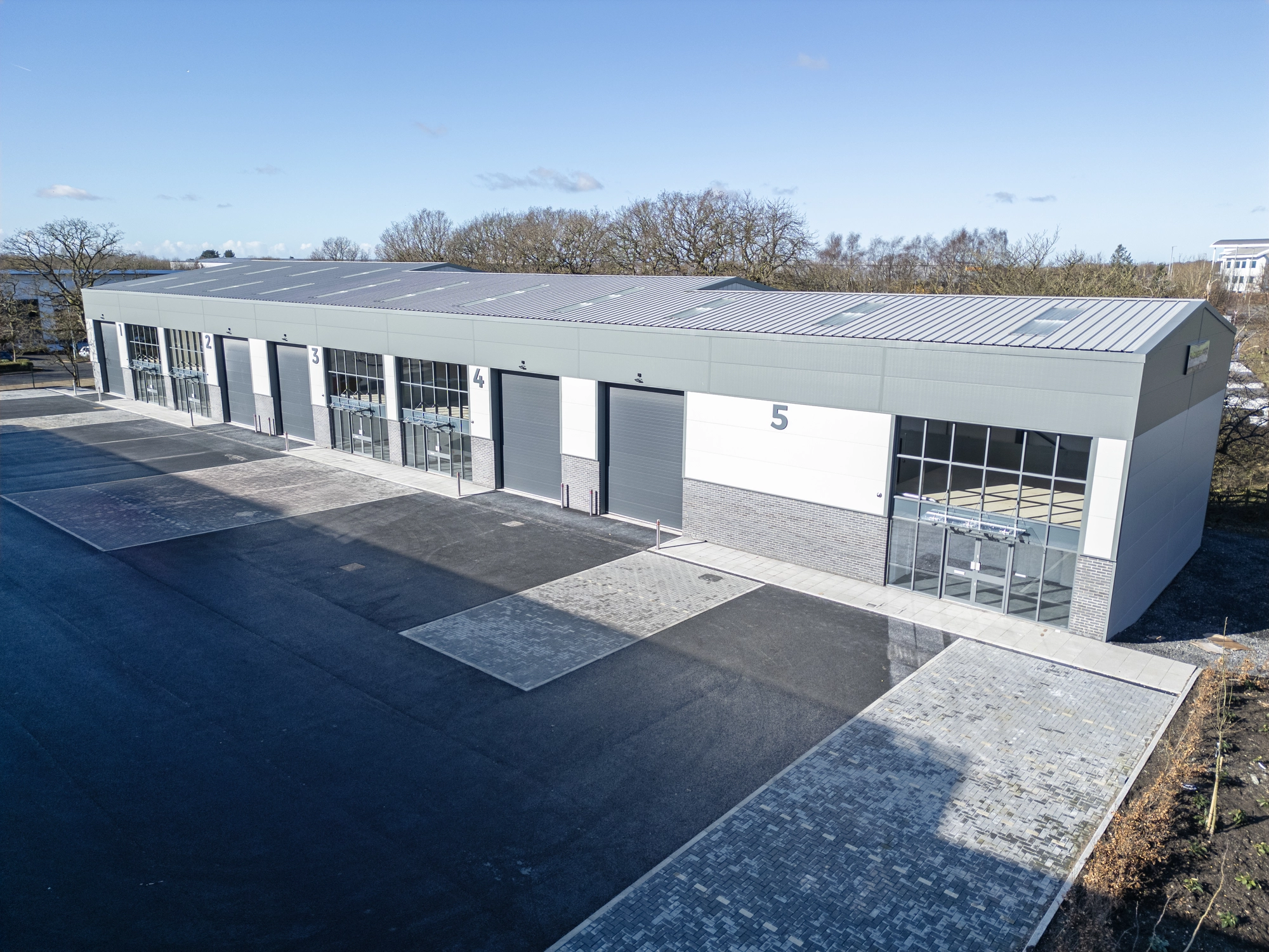 Aerial hero photograph of Preston industrial units