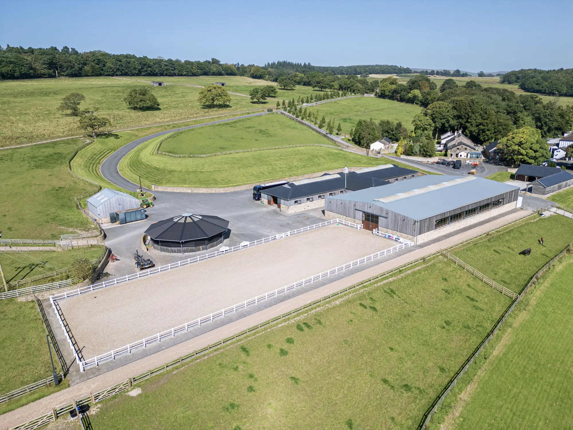 Aerial drone photograph of the equestrian centre
