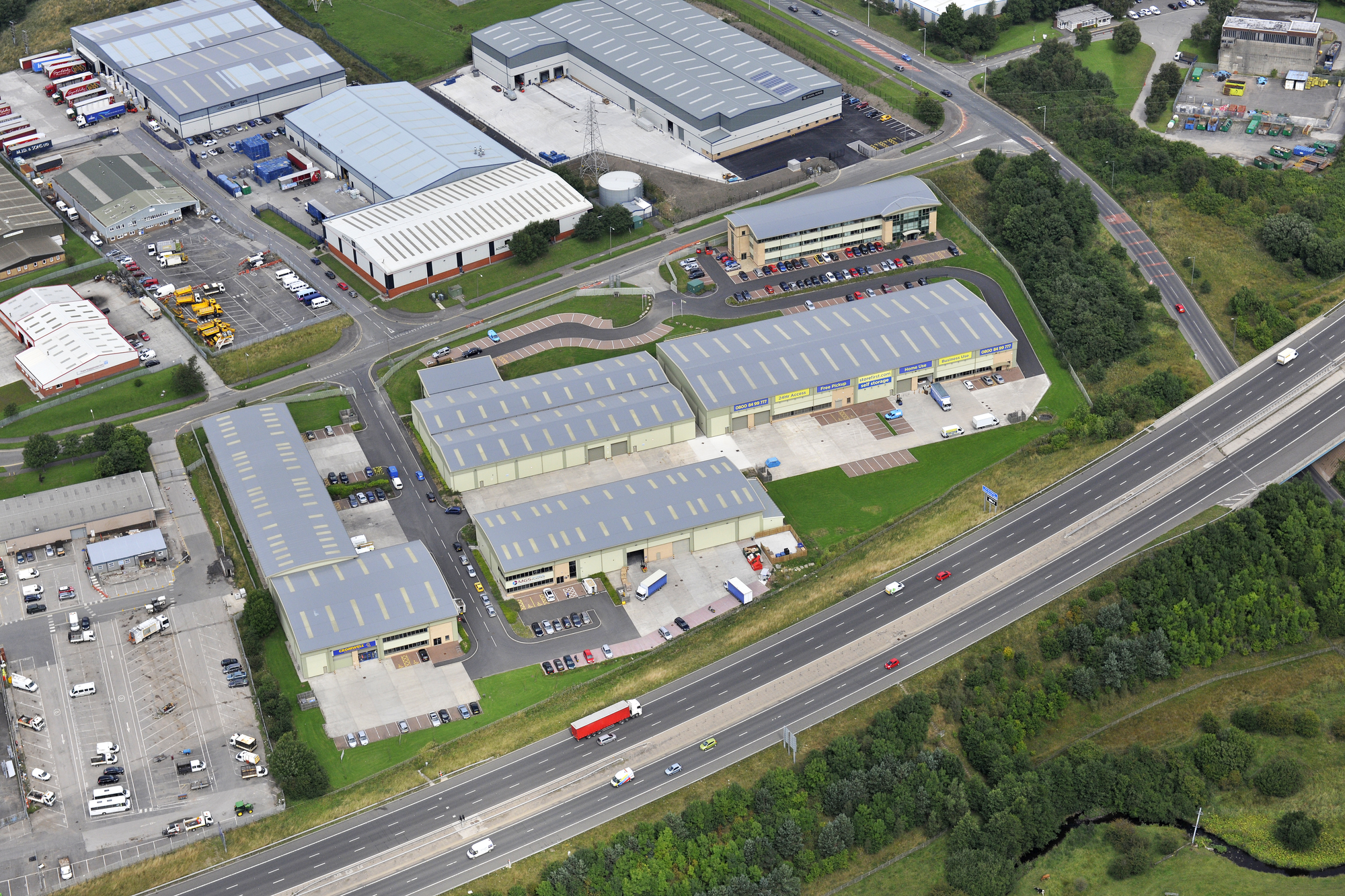 Aerial view of Blackburn Business First industrial estate