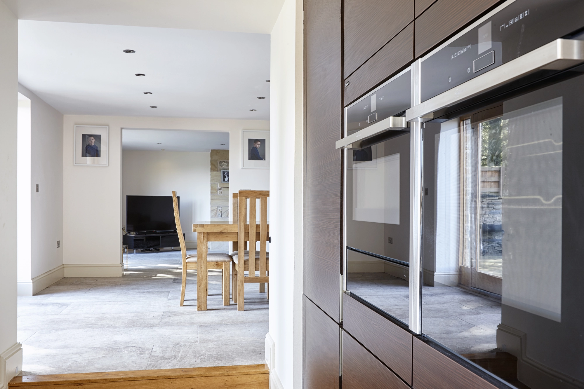 Integrated oven and kitchen joinery at Fieldings Farm, Whalley