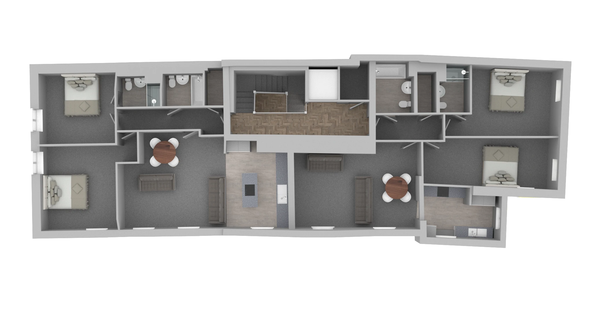 3D floor plan of Lorne House second floor, Lichfield
