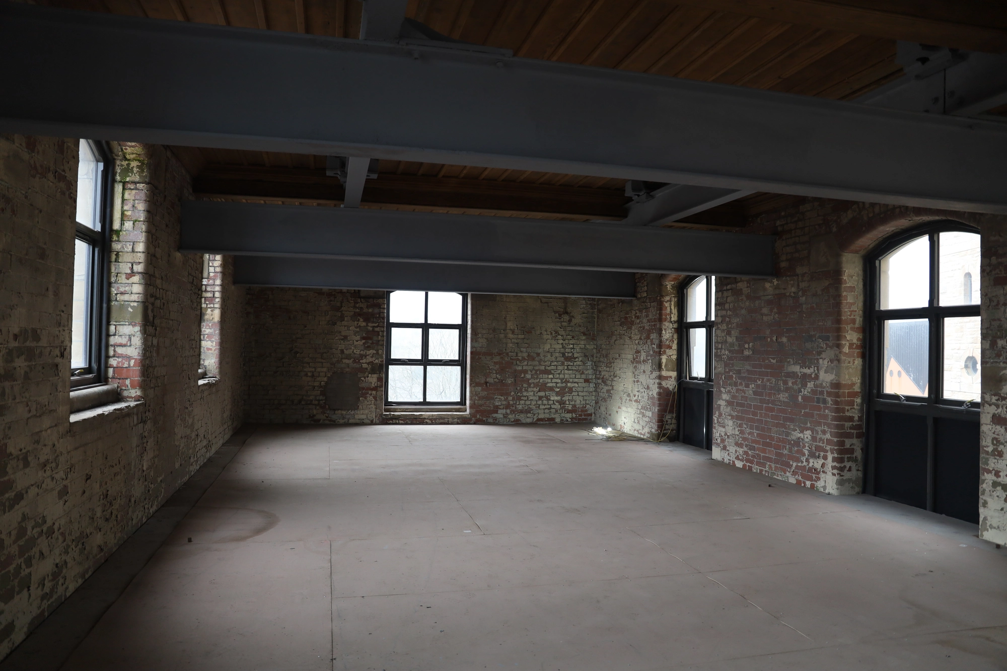 Bare mill shell before fit-out at the Black Sheep Coffee unit, Northlight