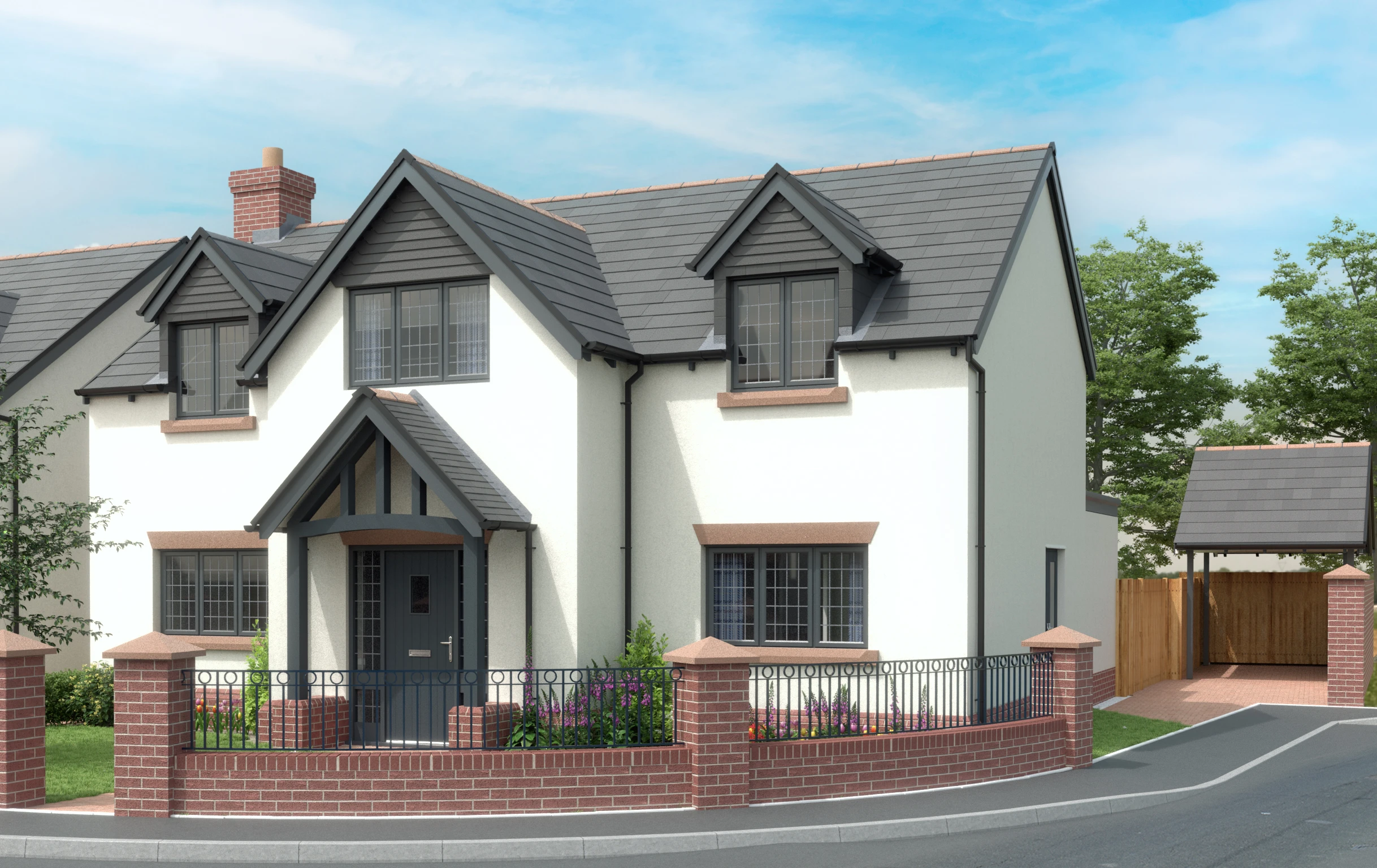 Exterior CGI render of Plot 4 at Tettenhall, Wolverhampton