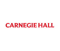 Carnegie Hall wordmark logo in bold red serif font on white background.