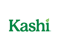 Kashi brand logo with green text and a leaf detail on the letter i.