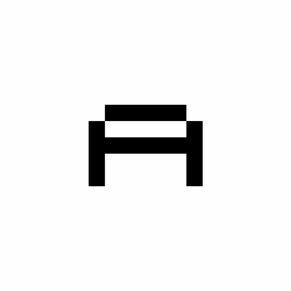 A LazyType font called LT Davey: Black wide pixelated letter A on a white background.