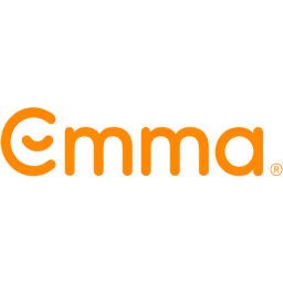 Orange text logo reading 'Emma.' on a black background.