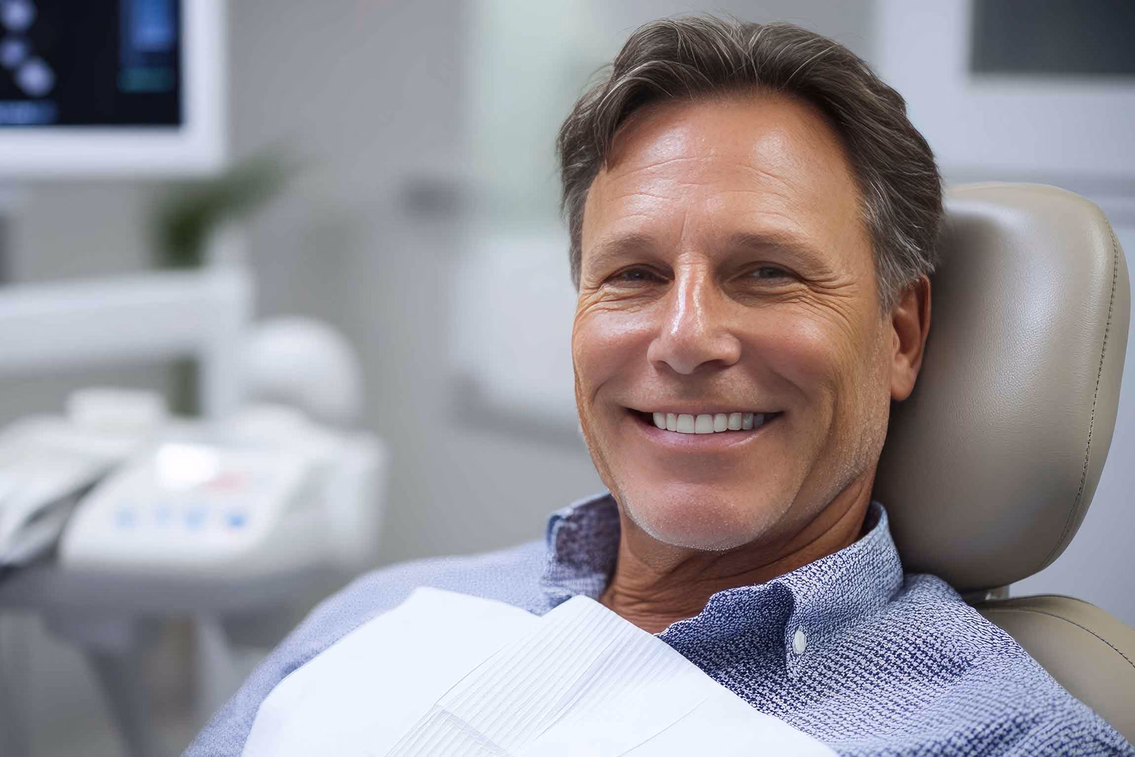 Man smiling after a dental exam
