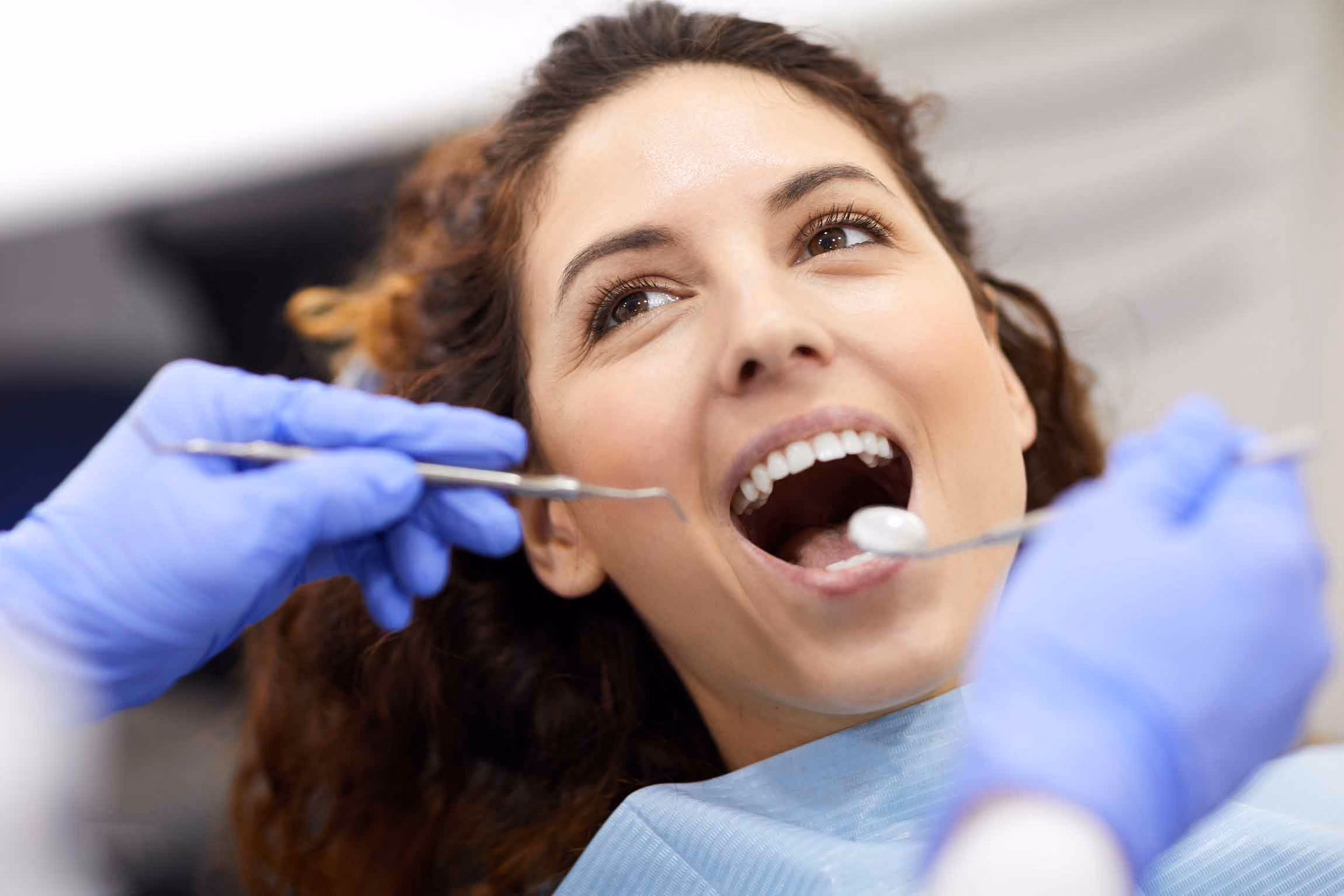 Woman at a dental checkup
