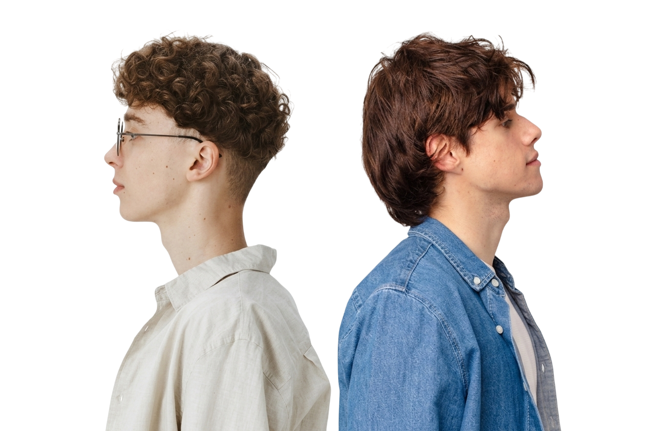 Students in profile facing each other