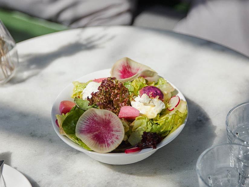 Salad on a marble table