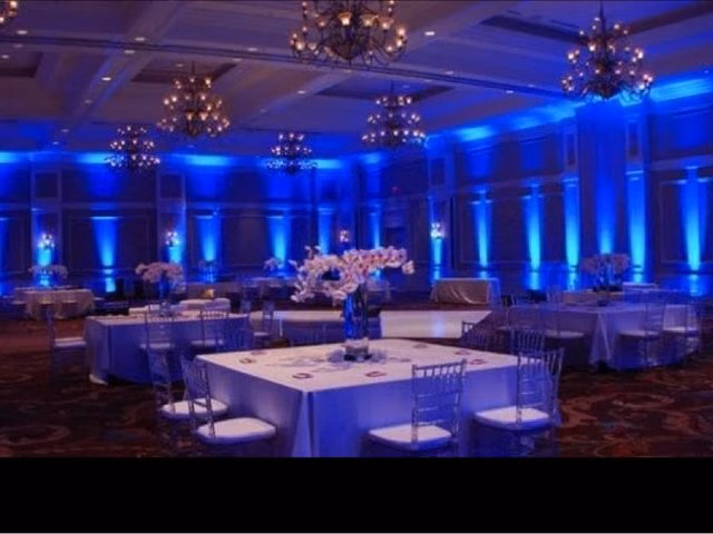Blue uplighting ballroom