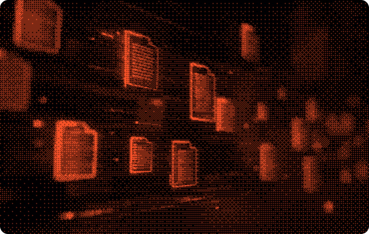 documents moving in digital space