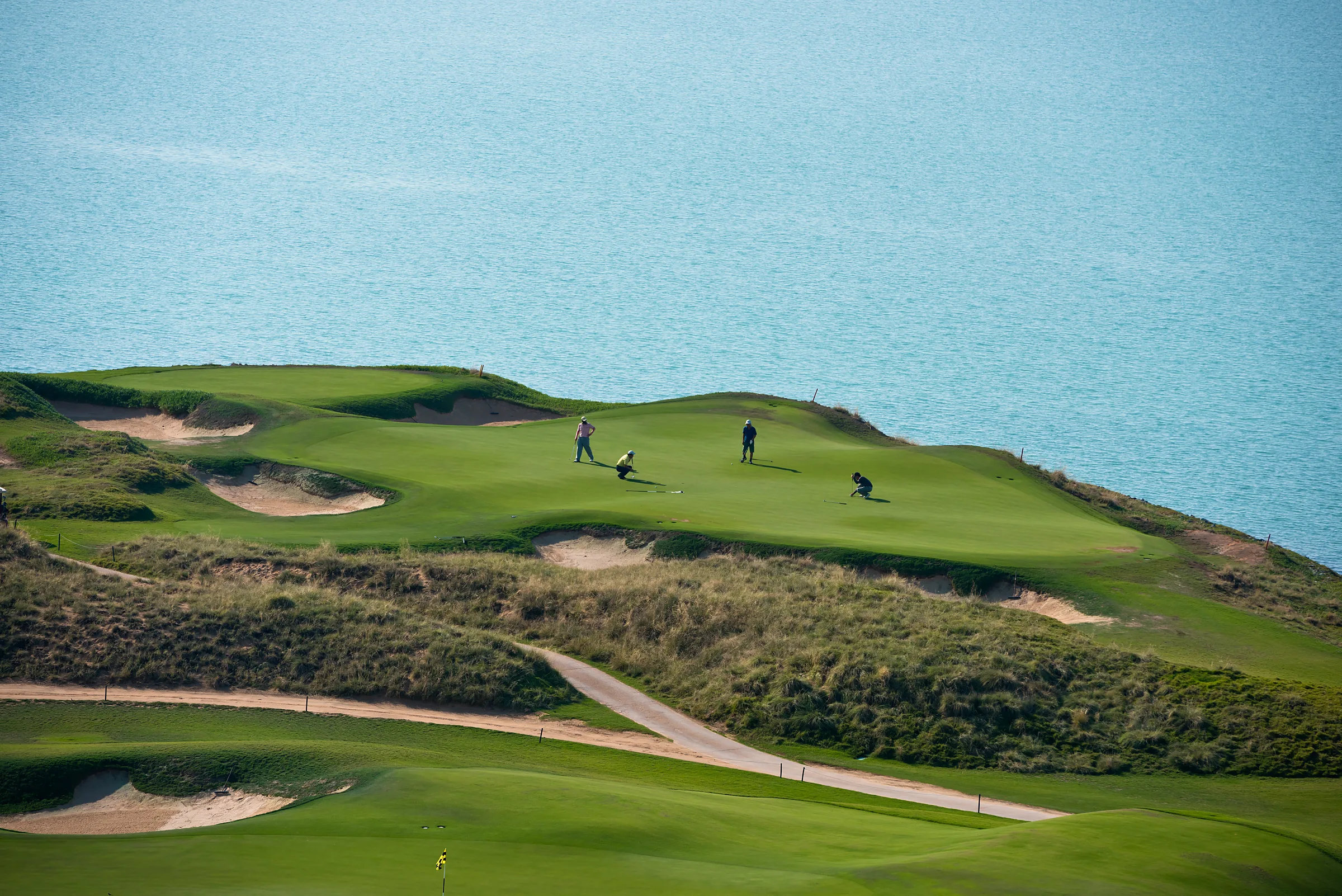 Coastal links golf course by the sea