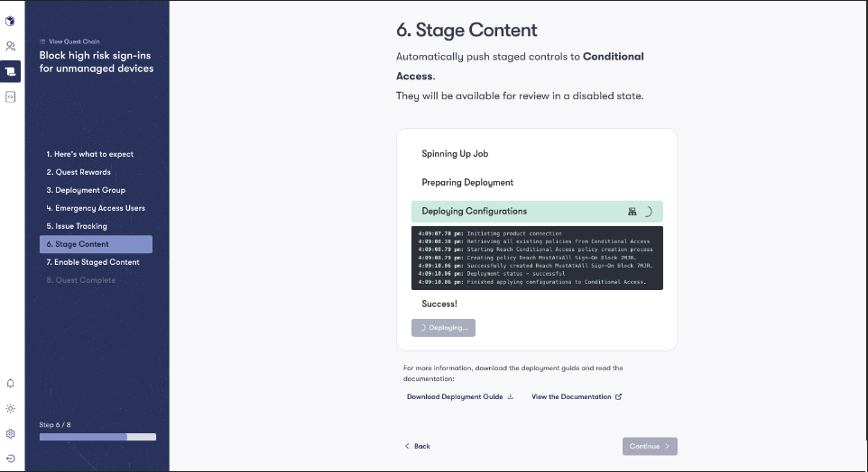 Stage Content tab