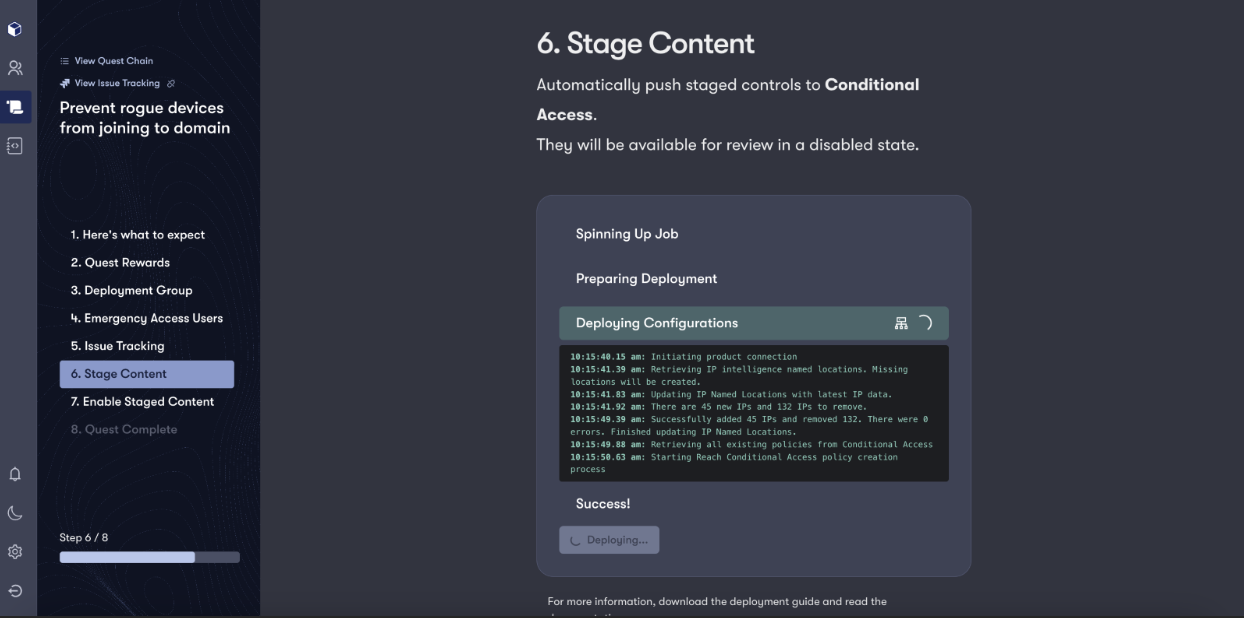 Automatically stage MFA enforcements for User Actions