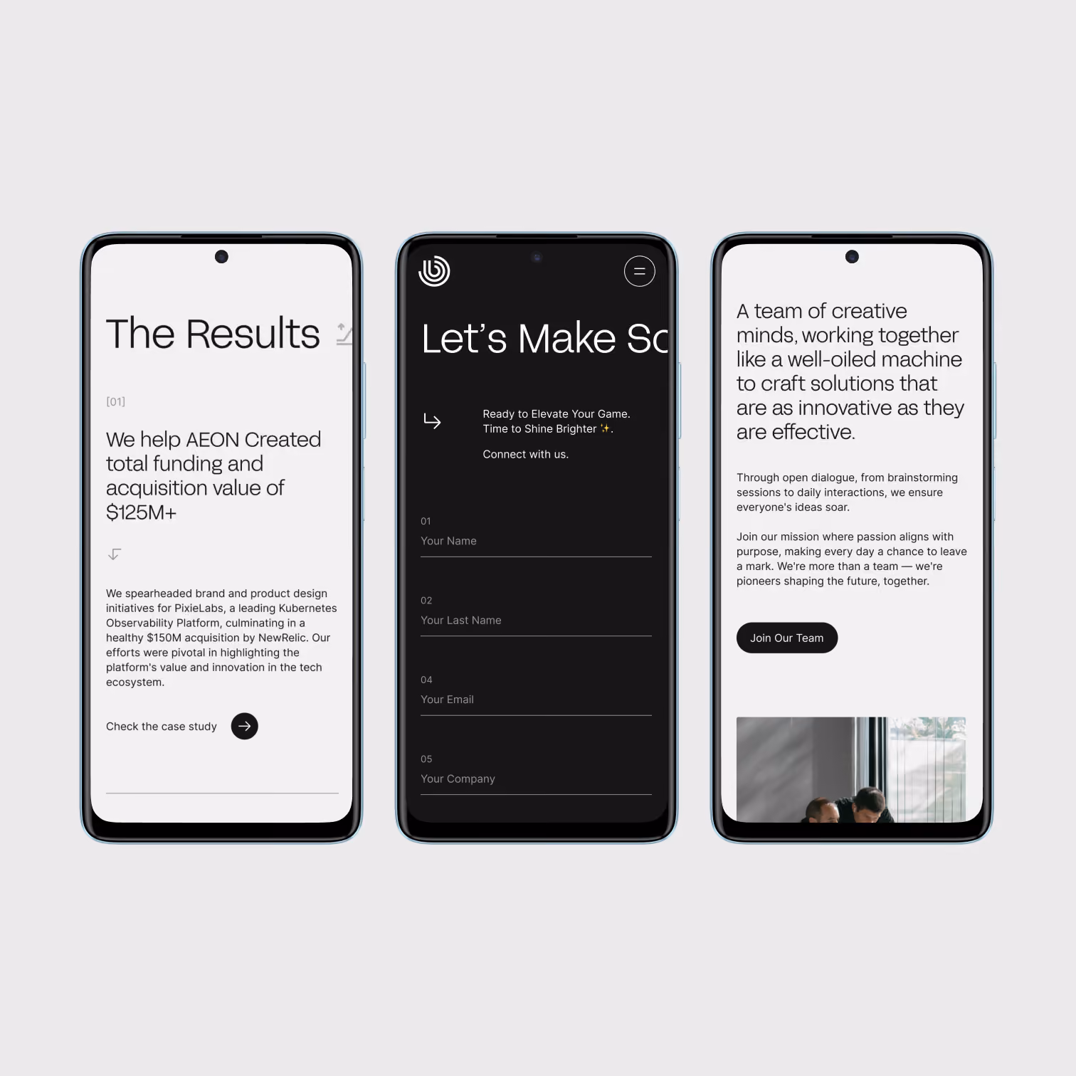 Mockup of a website I worked on for Brightscout