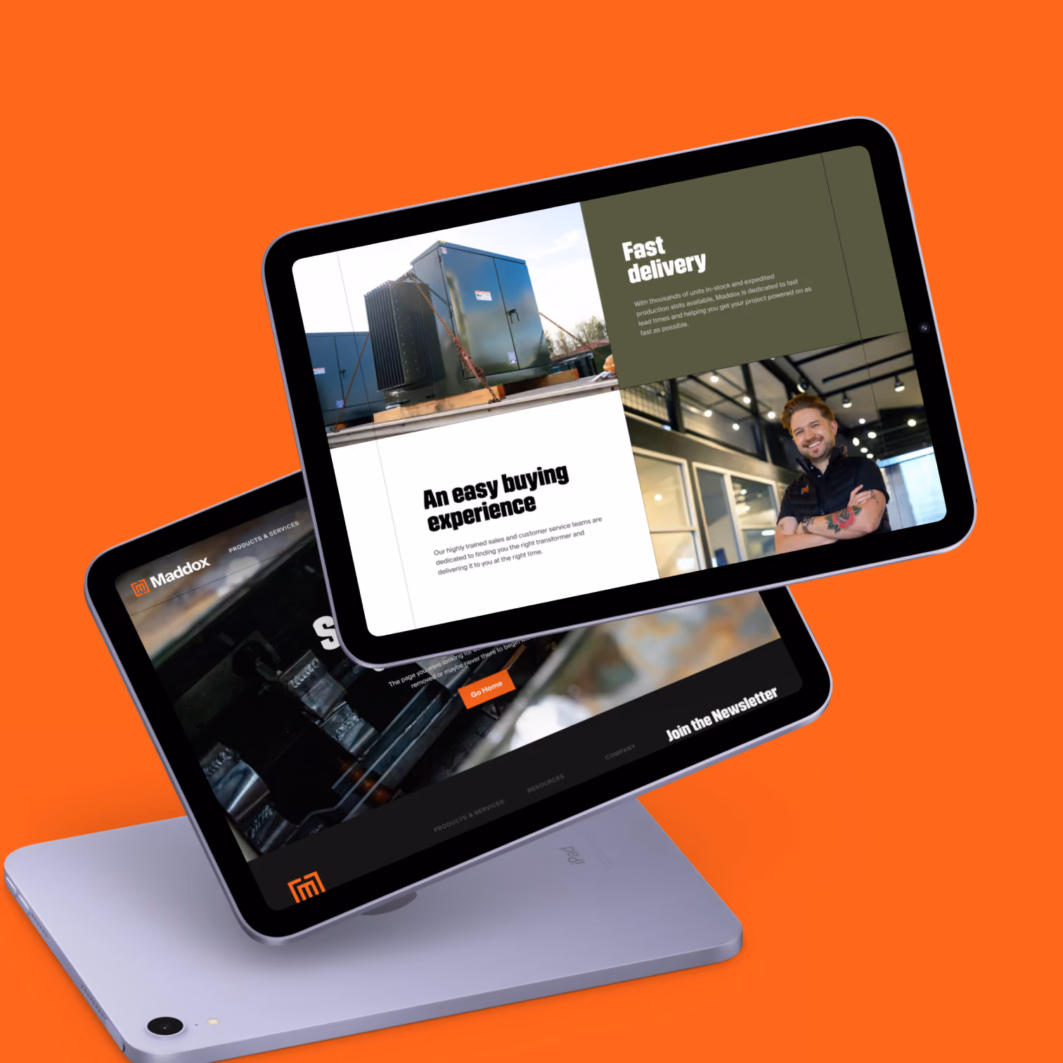 Mockup of a website I worked on for Maddox