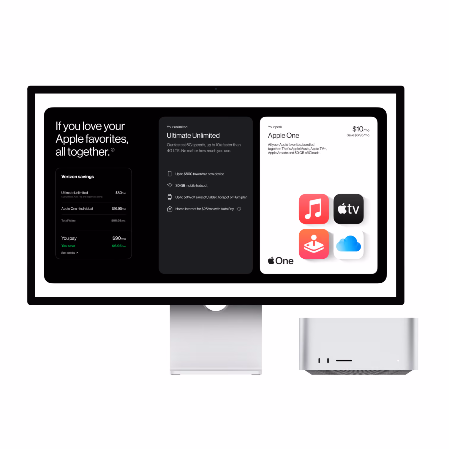 Mockup of a website I worked on for Verizon
