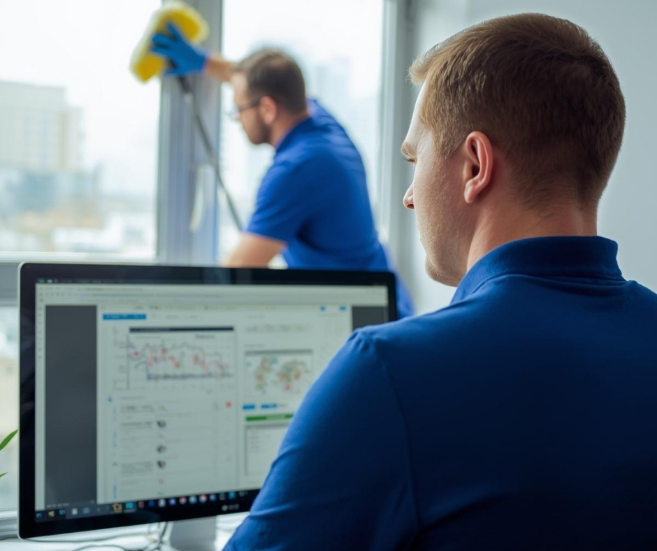 Employé et client sur ordinateur