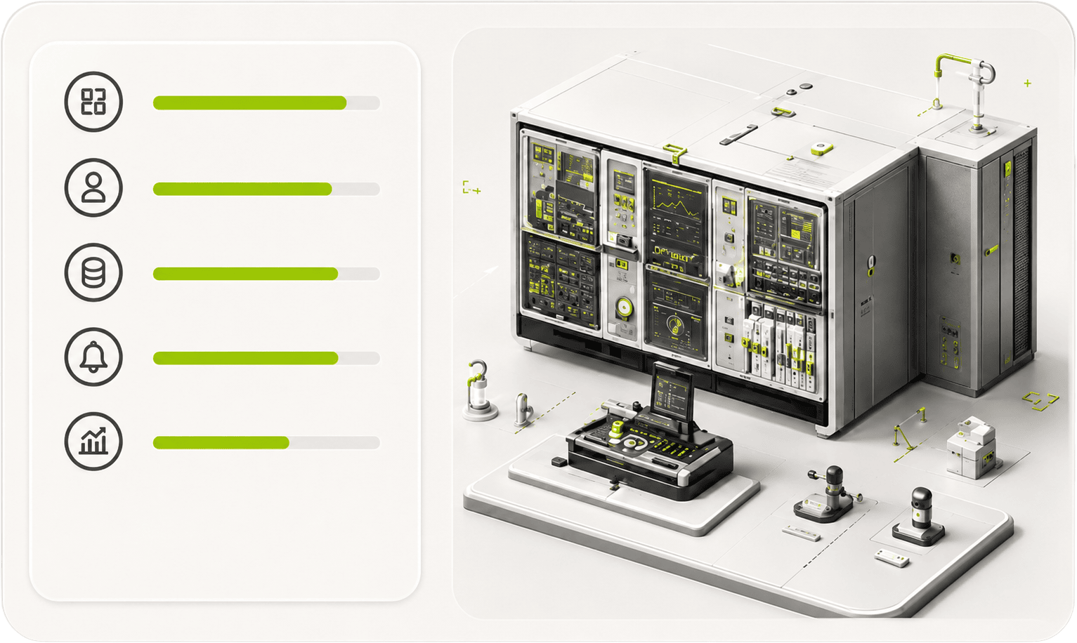Control and execution checklist with isometric control room