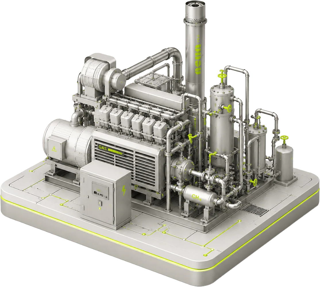 Isometric gas plant with storage tank