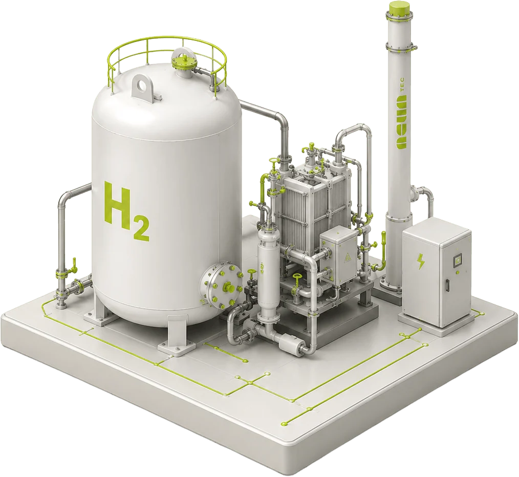 Isometric hydrogen storage tank