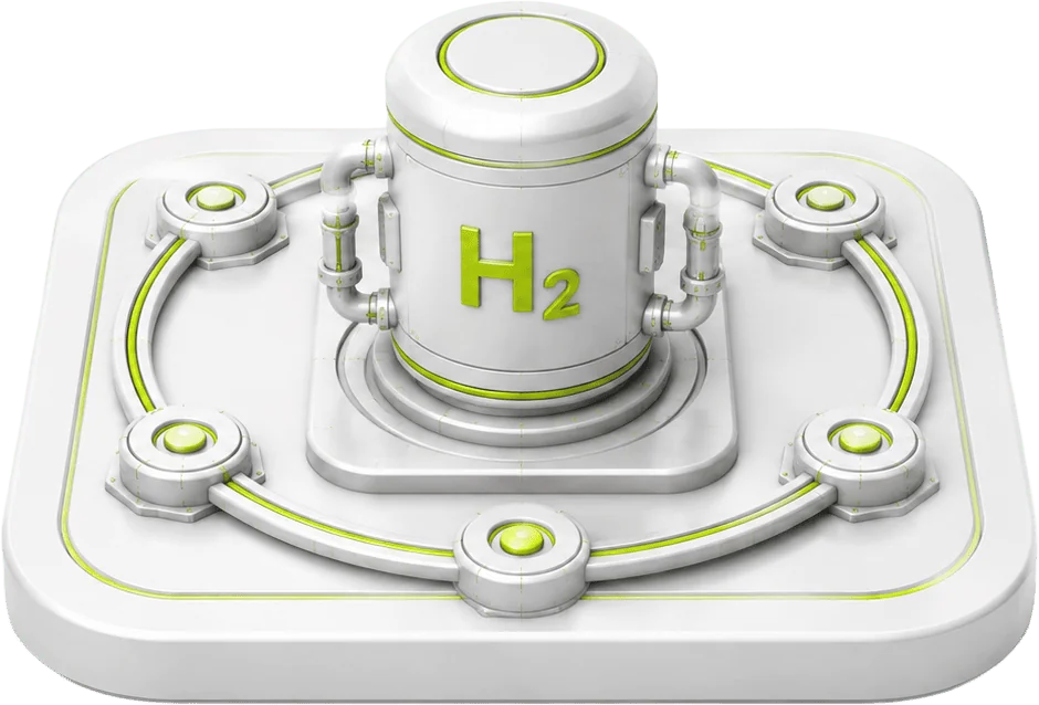 Green hydrogen at the centre with six surrounding supply requirements