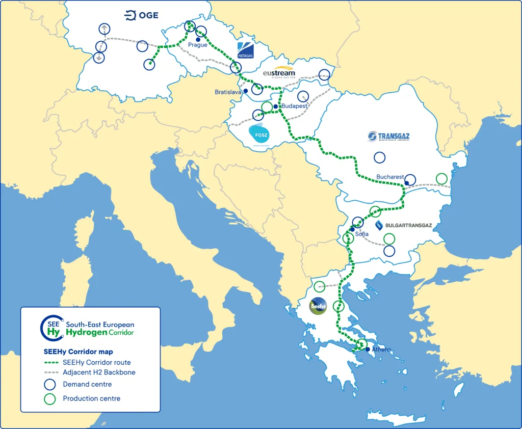 SEE HyC hydrogen pipeline network across South-East Europe