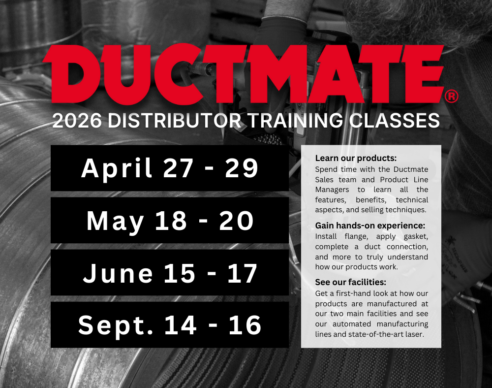 2026 Ductmate Distributor Training Dates