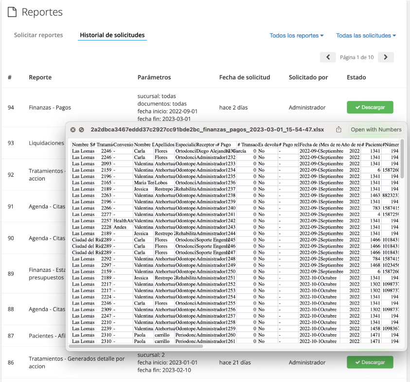 Reportes en Excel