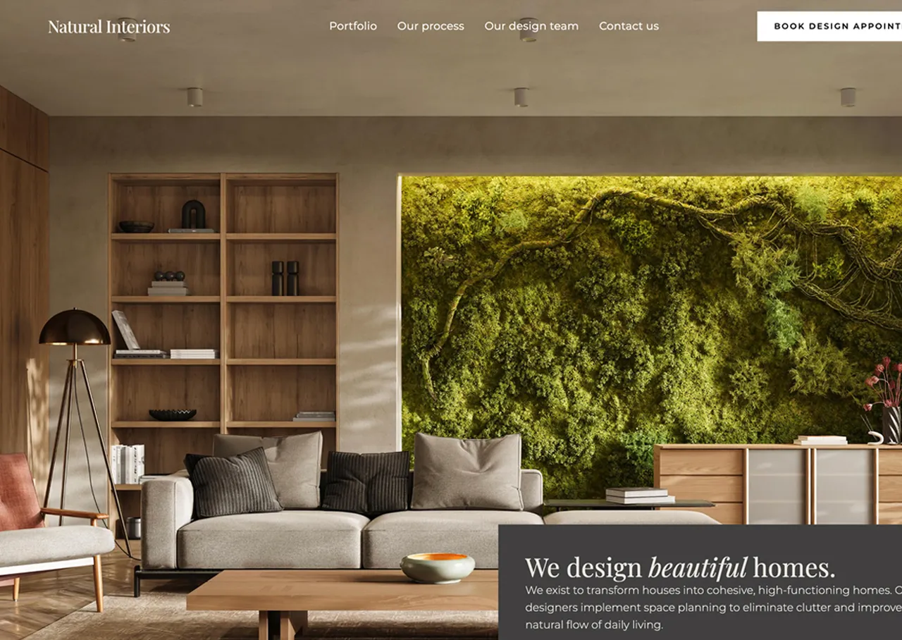 Natural Interiors - web design homepage