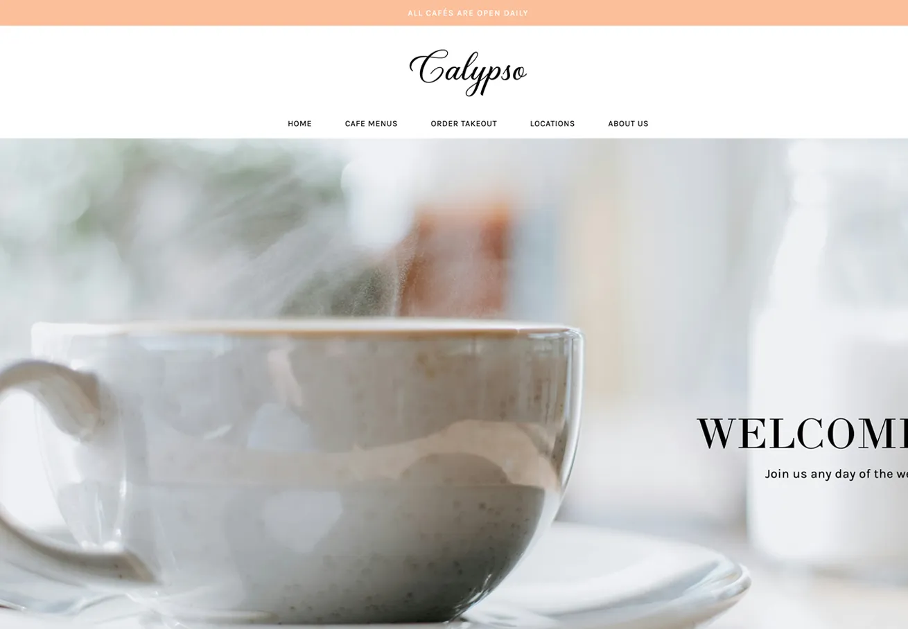 Calypso Cafe - web design