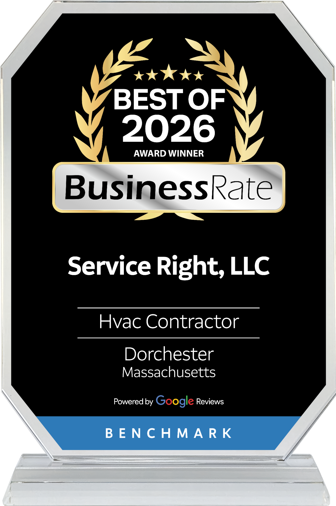 BusinessRate Best of 2026 Award Winner - Service Right, LLC HVAC Contractor