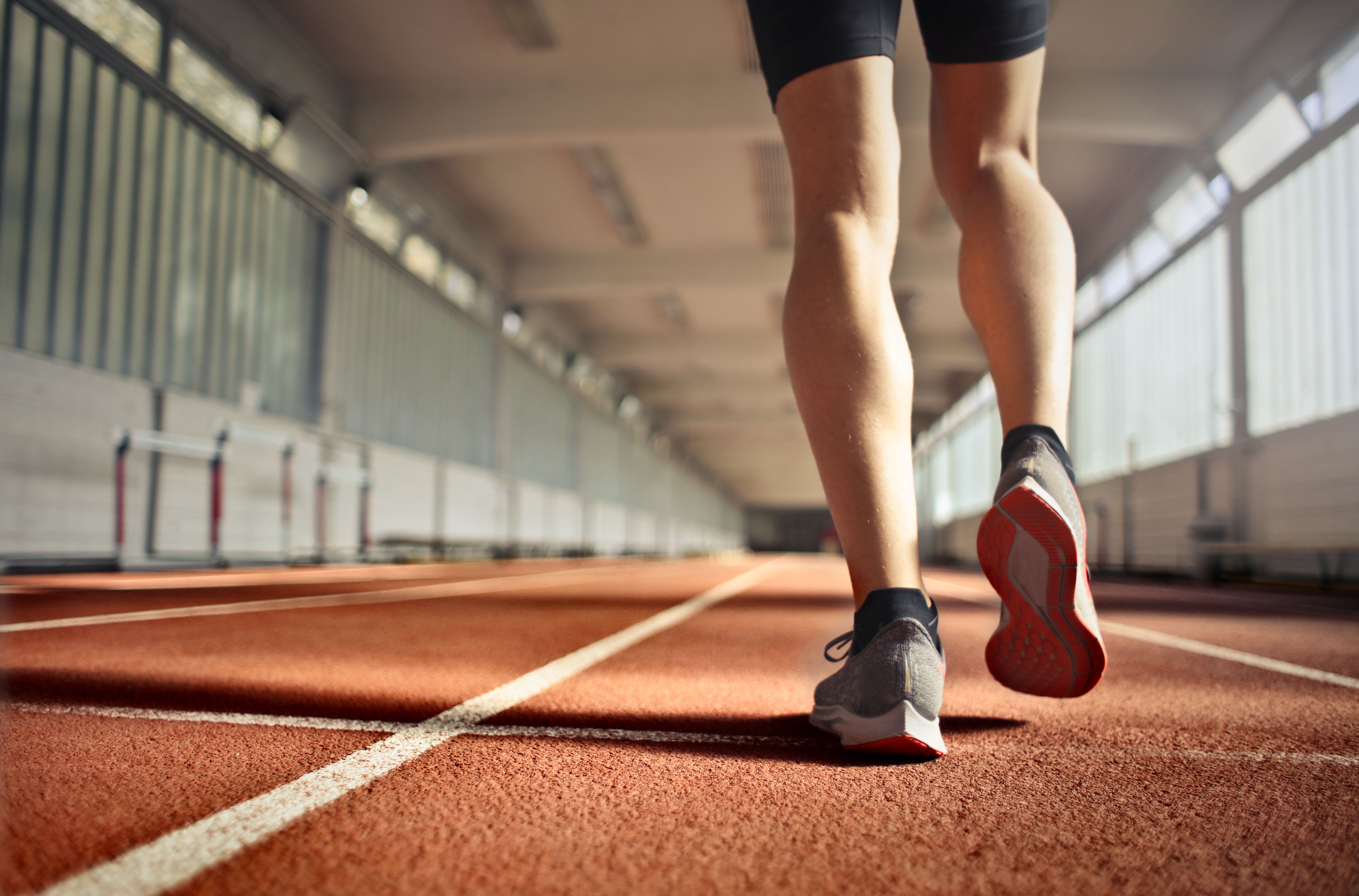 Runner on a track wearing running shoes