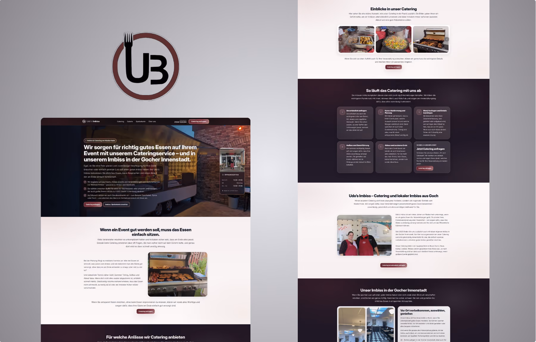 Screenshot der von Lars Thielen gestalteten Webseite f&uuml;r den Imbissbetrieb Udo's Imbiss